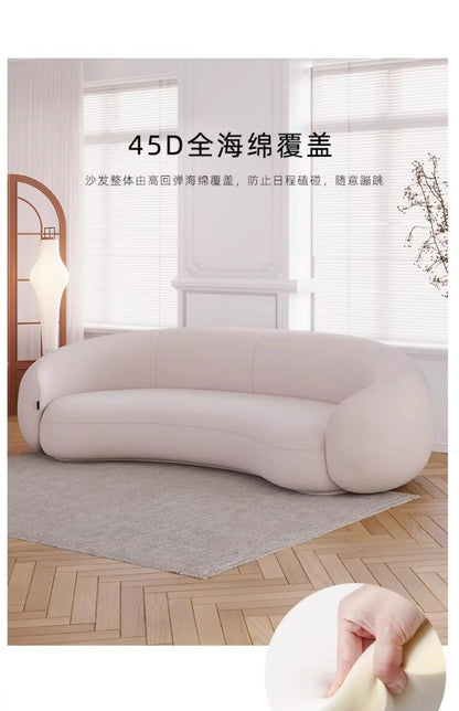 Curved Armchair Living Room Sofas White Designer Modern Minimalist Living Room Sofas Lazy Floor Muebles Lounge Suite Furniture