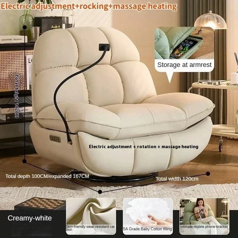 Lazy Sofa First-class Leisure Sofa Electric Intelligent Multifunctional Living Room Single Person Sofa Can Sleep and Lie Down