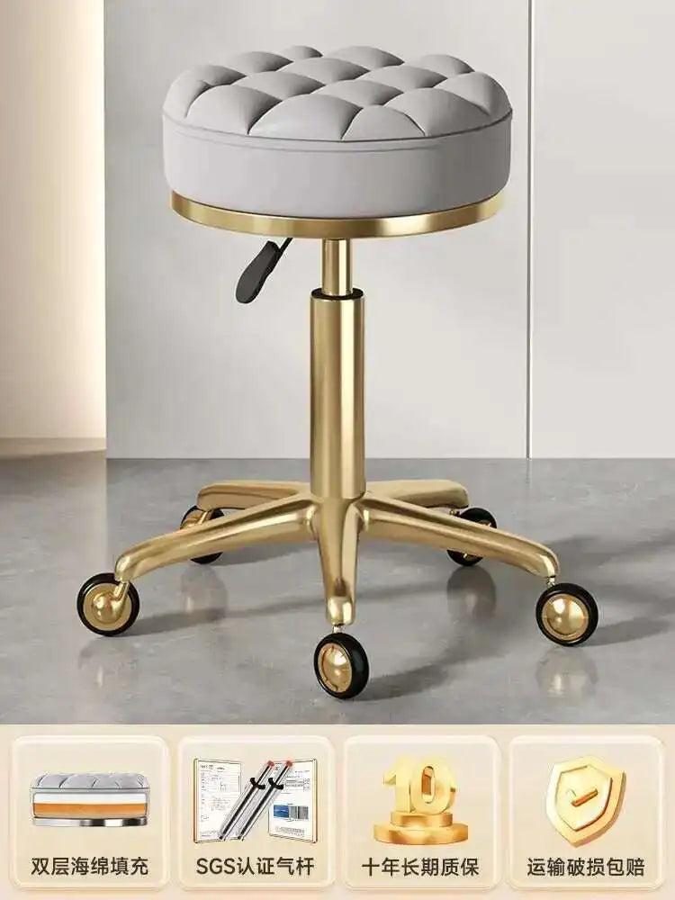 Beauty Chair Specifically Designed for Beauty Salon Adjustable Rotating Pulley Hair Salon Round Stool Tabouret A Roulette 원형의자