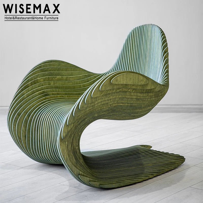Furniture Modern Living Room Art Furniture Simple Solid Wood Irregular Unique Leisure Single Armchair Family Hotel