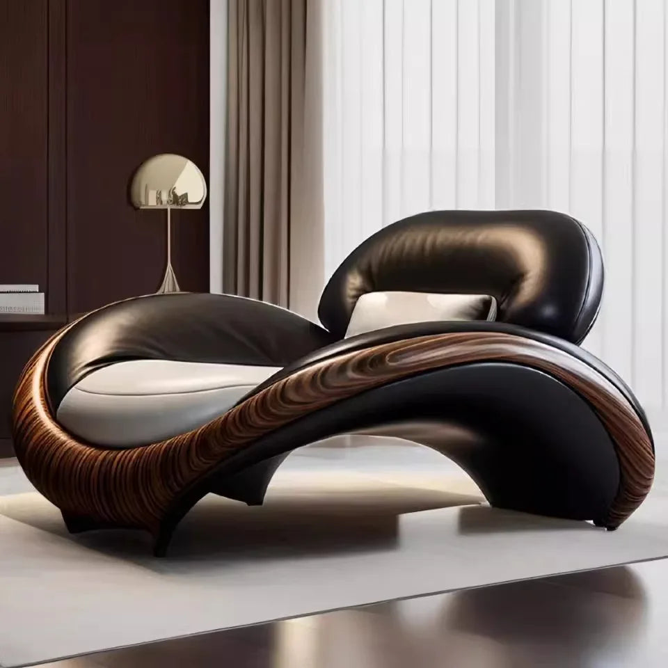 Italian sofa, modern cowhide sofa with a sense of atmosphere
