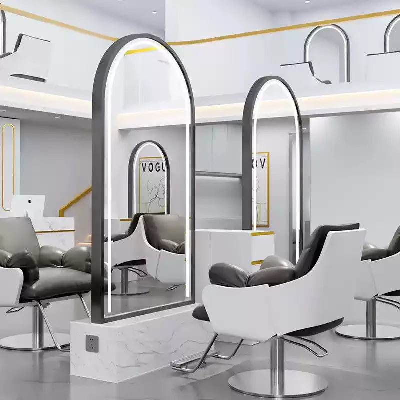 HJ Barber Shop Mirror Quick Cut Special Mirror Hair Salon Internet celebrity hair salon Full Lamp Mirror