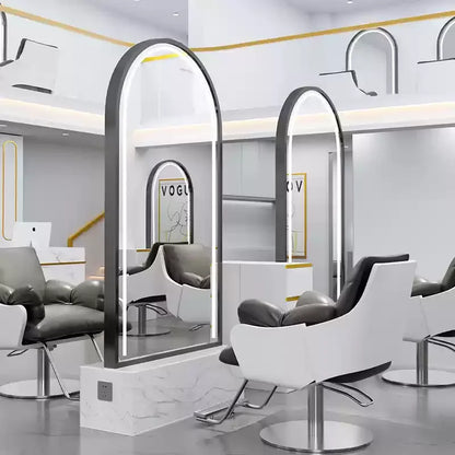 HJ Barber Shop Mirror Quick Cut Special Mirror Hair Salon Internet celebrity hair salon Full Lamp Mirror