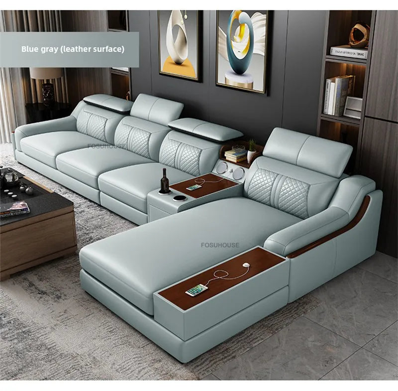 Italian Light Luxury Living Room Sofas Combination Nordic Double Sofas for Living Room Home Furniture Designer Leather Back Sofa