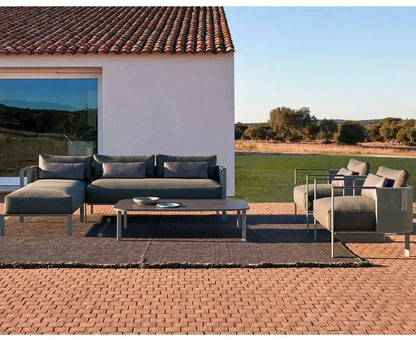 Outdoor stainless steel sofa Hotel sales office Terrace Dining table and chairs