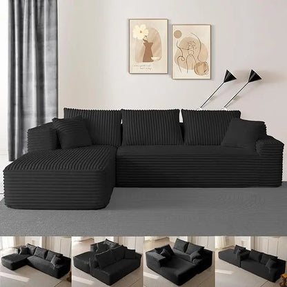 108" Light Luxury Modular Sofa with Chaise | Deep Seat | Comfy Cloud L-Shaped Boneless Sectional for Living Room