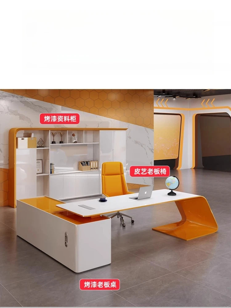 Painted desk simple modern fashion light luxury boss table creative president table and chair combination