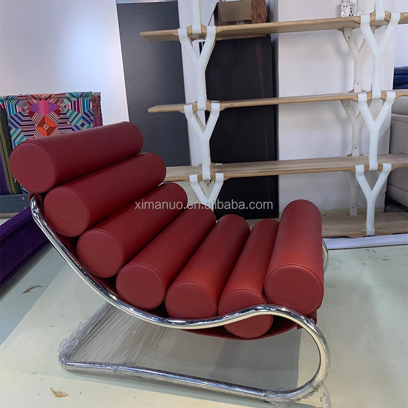 Italian Genuine Leather Recliner Chair Minimalist Living Room Furniture for Home Hotel