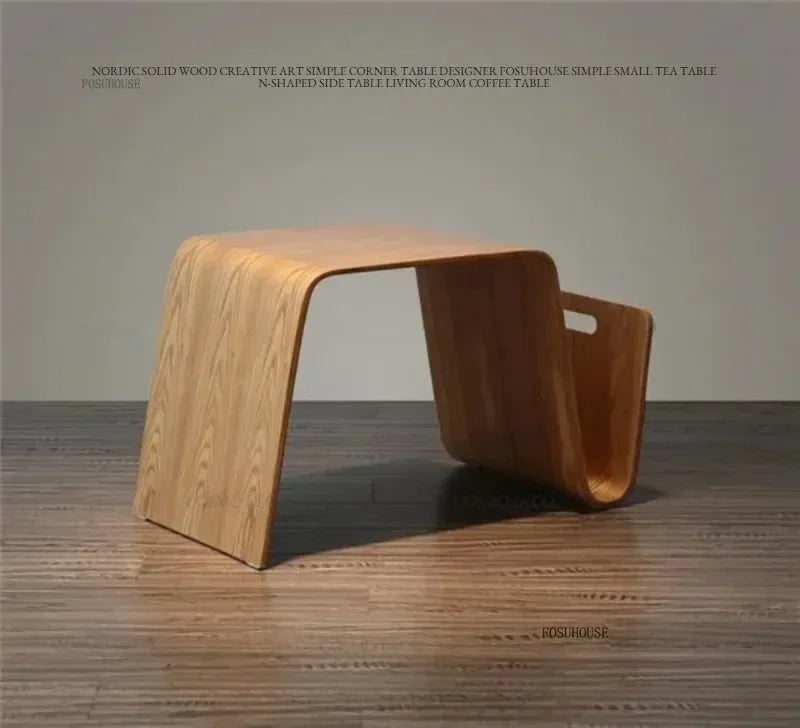Designer Bentwood Plywood Coffee Table Mid Century Modern End Table Living Room Furniture Side Bed Table for Laptop w