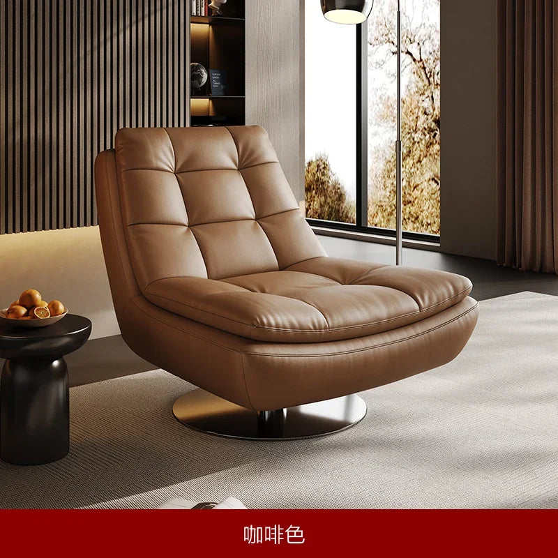 HXL modern light luxury leather sofa chair single simple living room small apartment bedroom leisure chair