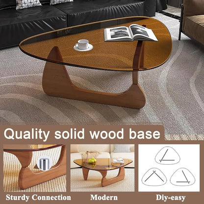 Modern Glass Coffee Table for Living Room mid Century Small Coffee Table Stylish Coffee Tables, Suitable for Bedroom Living Room