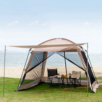 6 Person Camping Tent, Waterproof Windproof Sun Shelter, Instant Setup Family Tent for Outdoor Beach Picnic, 210D Oxford Fabric