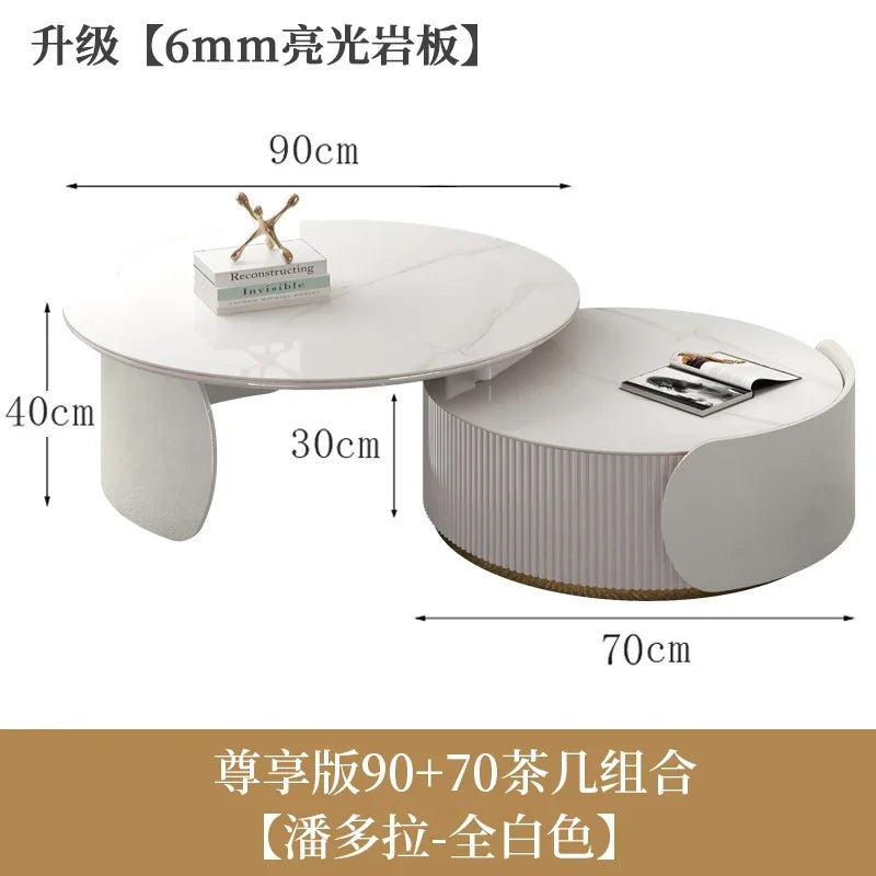 Unique Aesthetic Coffee Tables Marble European Glam Nordic Luxury Trendy Coffee Tables Round Modern Mesas Living Room Furniture