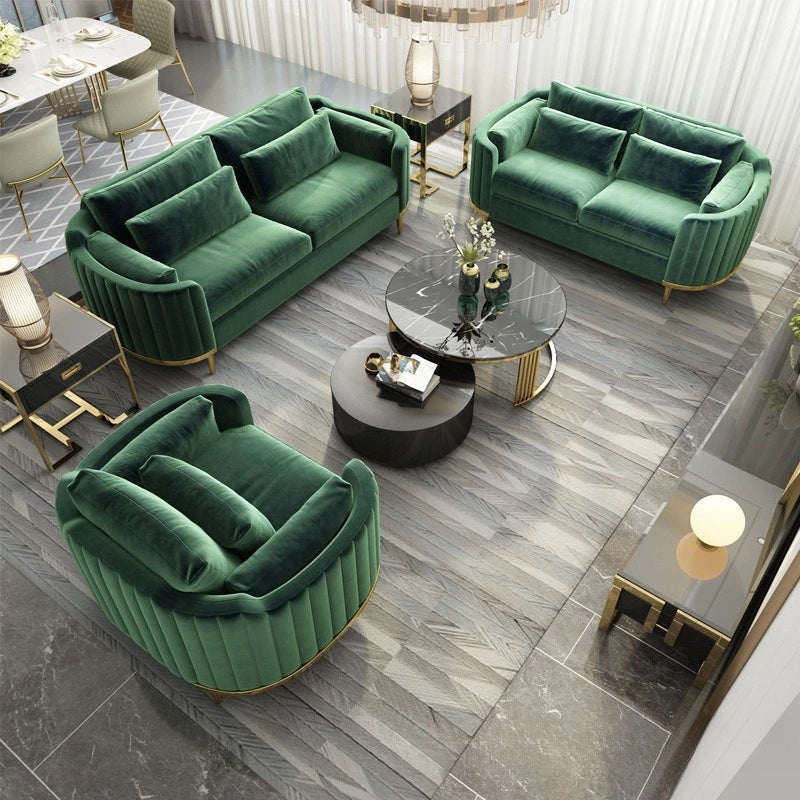 Light luxury fabric sofa simple modern large apartment living room coffee table combination