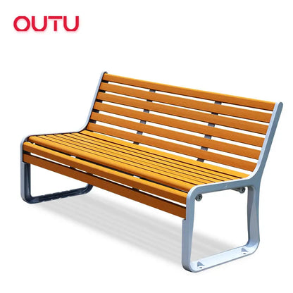 Customized New Design Solid Wood Memorial Outdoor Bench with Armrests High Quality Town Park Garden Street Waiting