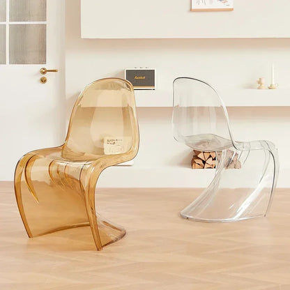 Design Minimalist Dining Chair Acrylic Kitchen Colorful Office Chair Modern Living Room Cadeira Kitchen Furniture  A1