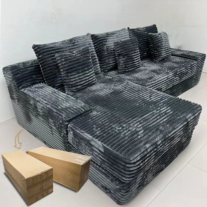 Wholesale Modern Living Room Furniture L Shape Sofa Compressed Couch Bed Sectional Foam Sofa Compression