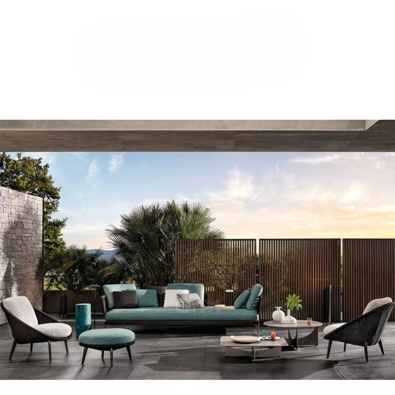 Y  Outdoor Sofa Courtyard Waterproof Vine Weaving Villa Garden Outdoor Leisure Terrace Sofa Vine Weaving Furniture