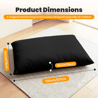Kids Bean Bag Bed Foldable Compression Lounger Sofa Bed with Soft Removable & Washable Cover Foam-Filled Floor Lounger Chair