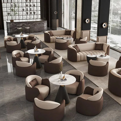 Italian Light Luxury Negotiation Sofa Hotel Lobby Meeting Area Tables And Chairs Sales Office Business Reception Sofa
