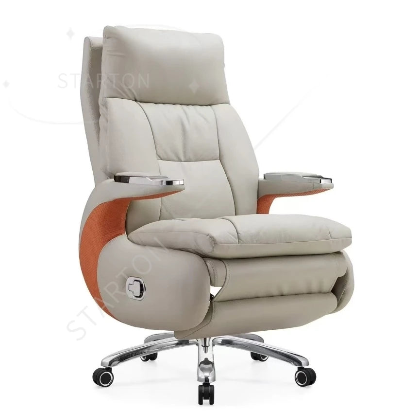 Luxury Manual Lunch Break Leather Office Chair High Quality Office Furniture Chairman CEO Manager Comfortable Office Chair