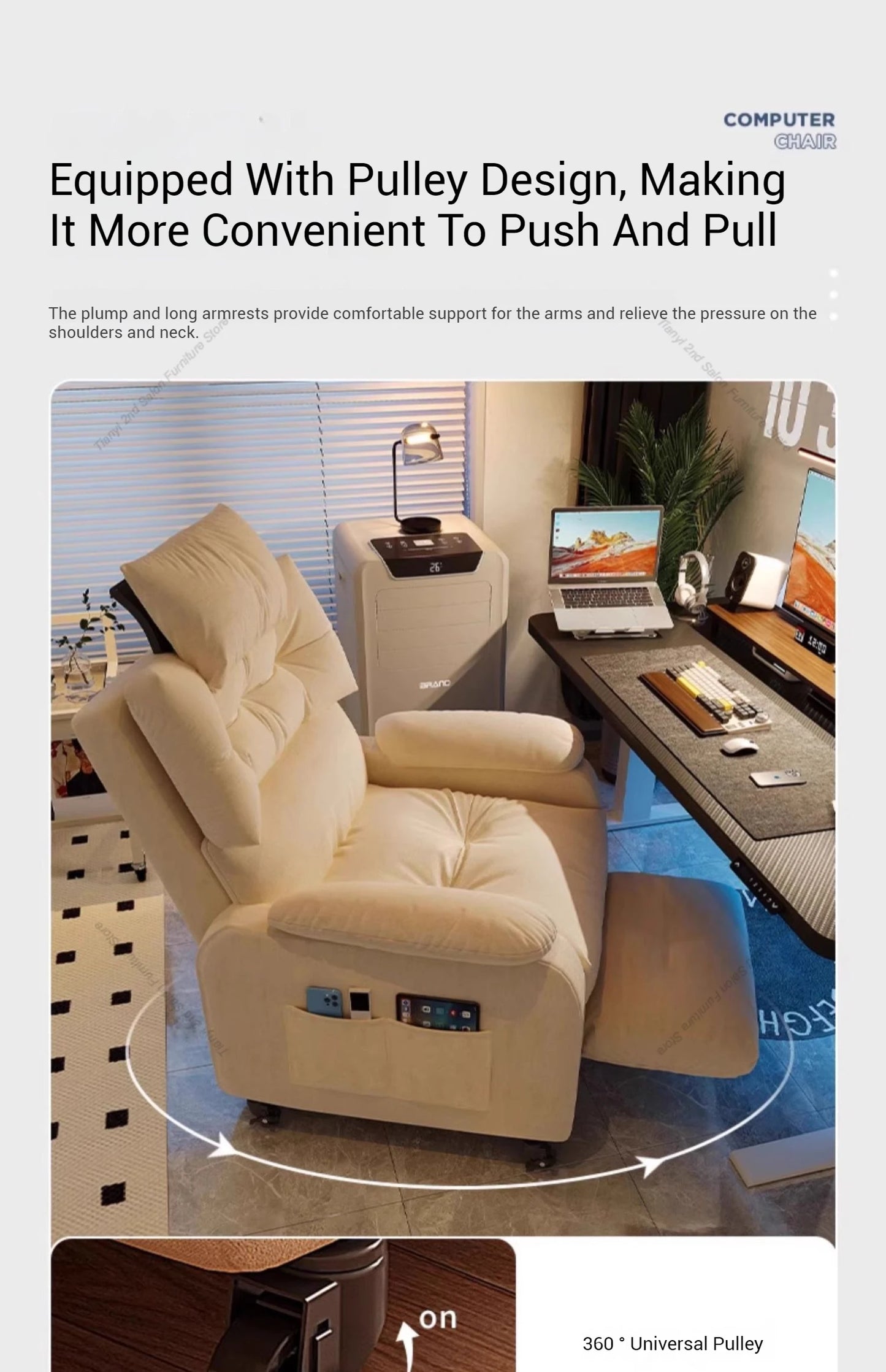 Luxurious Living Room Office Chairs Gaming Armchair Swivel Ergonomic Office Chair Relaxing Recliner Office Furniture Sillas LLOC