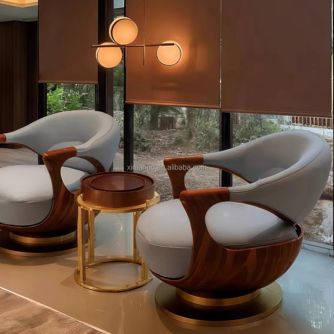 Armchair Ash Wood Walnut Modern New Creative Design Furniture With Genuine Leather Sofa Chair Aesthetic Solid Wood Lounge Chair