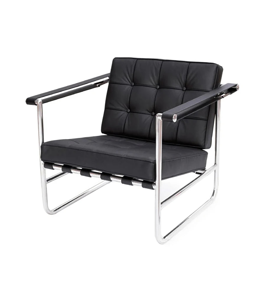 HE 113 Lounge Hans Singe Sofa Chair Leisure Chair Stainless Steel Leather PU for Living Room