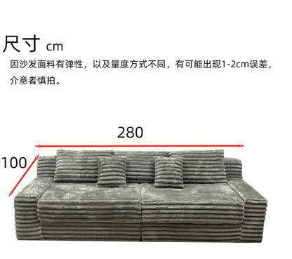 Straight Row Compressed Sofa Living Room Bedroom Cloth Art Modern Folding Sofa Bed Multifunctional Lazy Sponge Lounges Furniture