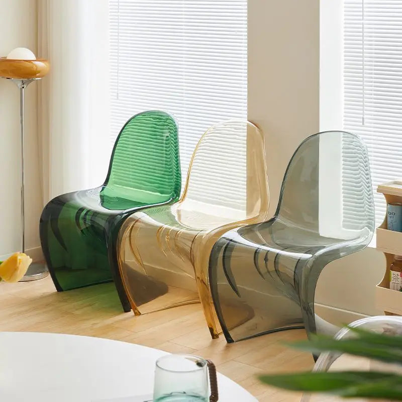 Plastic chair Nordic creative simple transparent plastic back chair chair stool