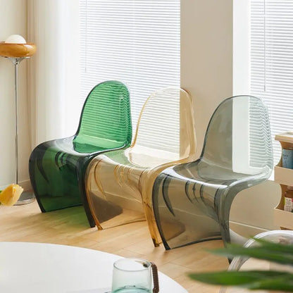 Plastic chair Nordic creative simple transparent plastic back chair chair stool