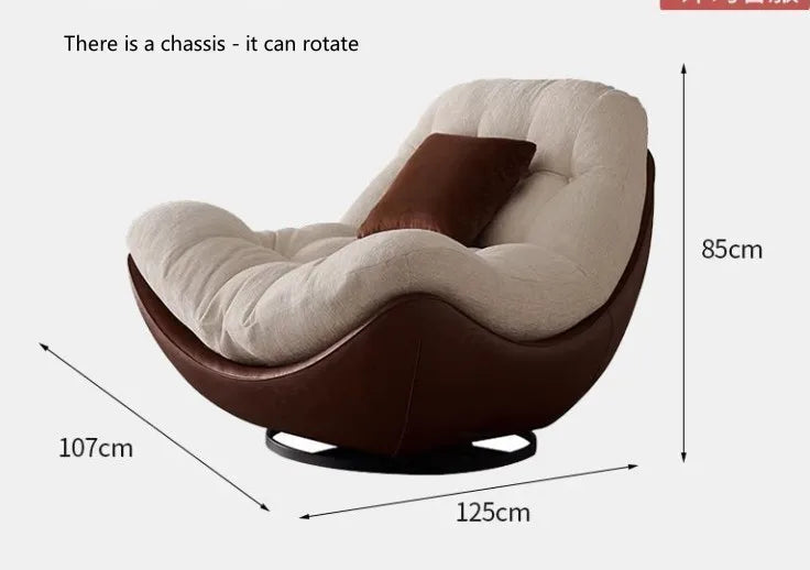 Minimalist rotating single sofa living room design fabric balcony lazy medieval leisure chair recliner