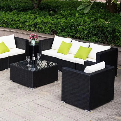 Modern Outdoor Wicker Patio Set Aluminum Furniture Rattan Sofa Bistro Garden Couch