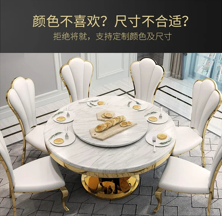Modern simple stainless steel luxury hotel dining chair high-end soft bag white leather back chair fashionable home dining chair
