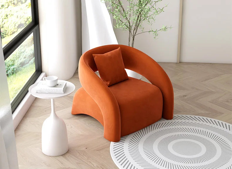 Internet celebrity single chair, living room lazy single sofa leisure chair, light luxury curved balcony chair