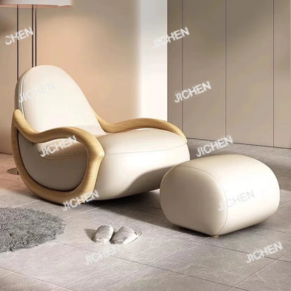 JC Italian Support Living Room Chairs Simple White Lazy Designer Recliner Chairs Armchair Sofa Comfy Fauteuil Salon Home