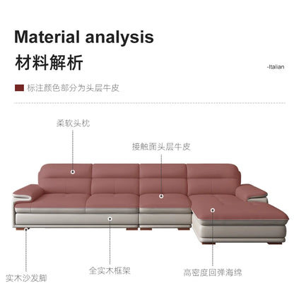 Real Minimalist Living Room Sofas Classic Sleeping Modern Lounge Sofa Leather Luxury Soft Couch Wohnzimmer Furniture For Home