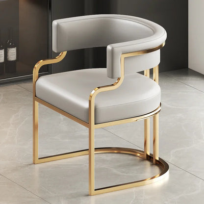 Designer Dining Chairs Beige Gold Legs Waiting Fashion Sofa Chairs Luxury Adults Floor Protector Sillas Indoor Supplies