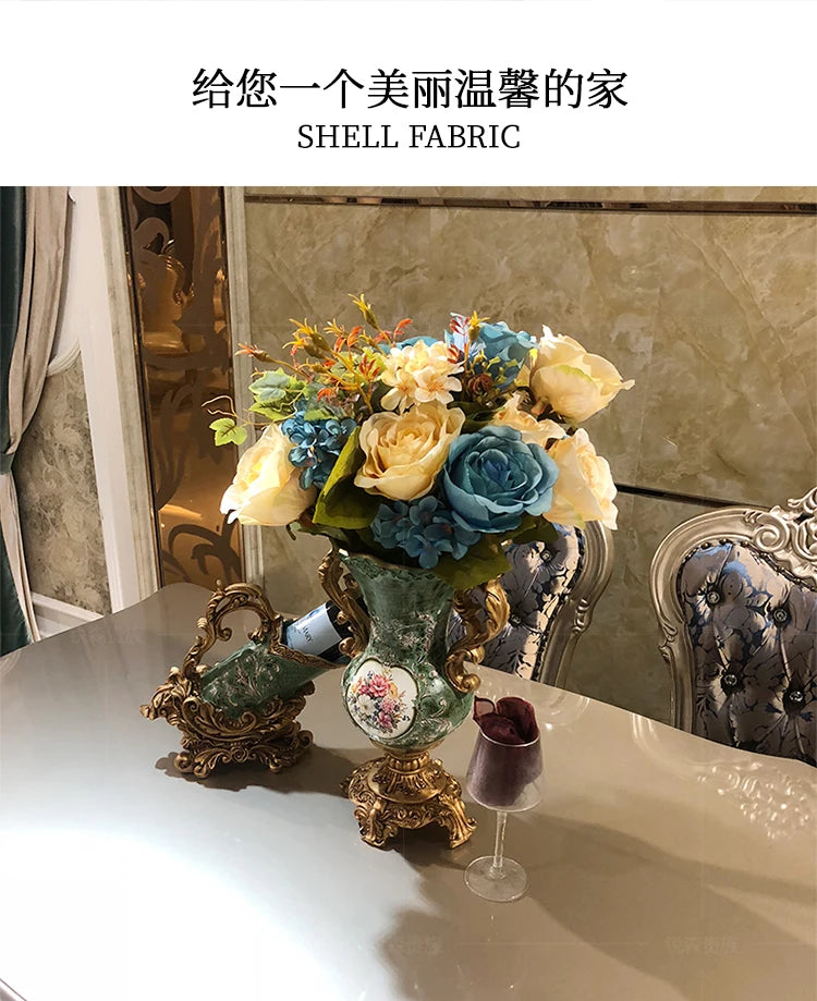 A07 French solid wood dining table and chair combination luxury carved dining table household rectangle