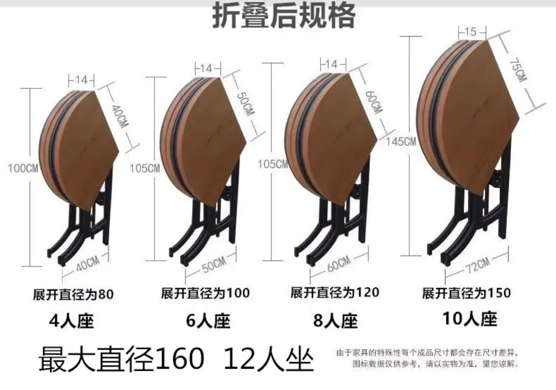 solid wood foldable dining table multi-functional invisible household removable retractable round table