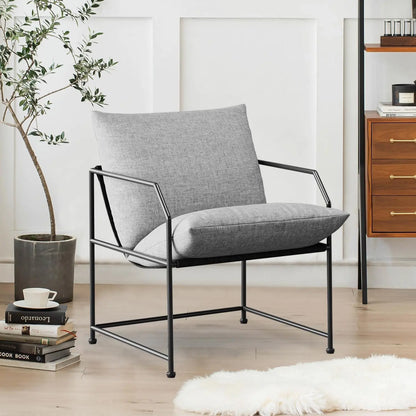 Accent Chair Living Room Chairs Comfy Reading Chair For Bedroom Upholstered Lounge Chair Mid Century Modern Arm Chair Sling