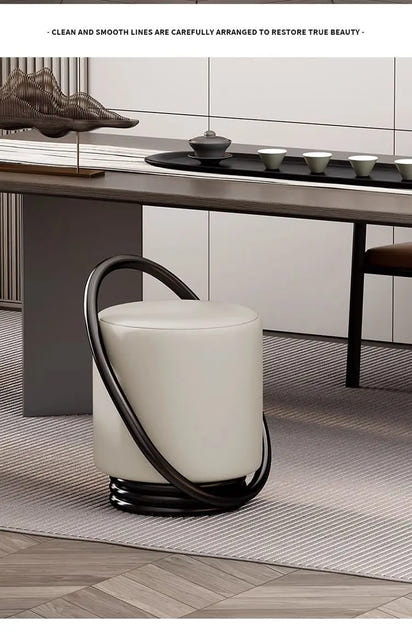 Dressing Table, Stool, Home Living Room Coffee Table, Simple Bedroom Makeup Sofa, Nordic Modern Light Luxury Round Dressing