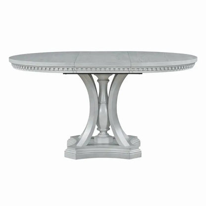 Extendable Oval Dining Table 42"-58" for Kitchen & Dining Room in Antique Gray Oak Finish