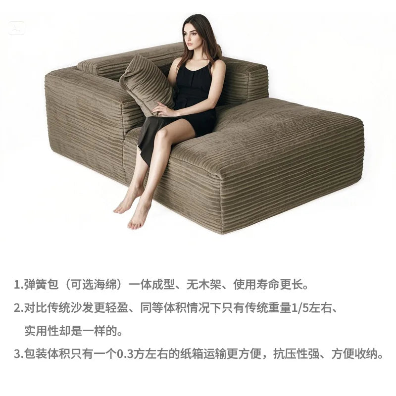 High density rebound, single compression sofa, simple fabric module sofa