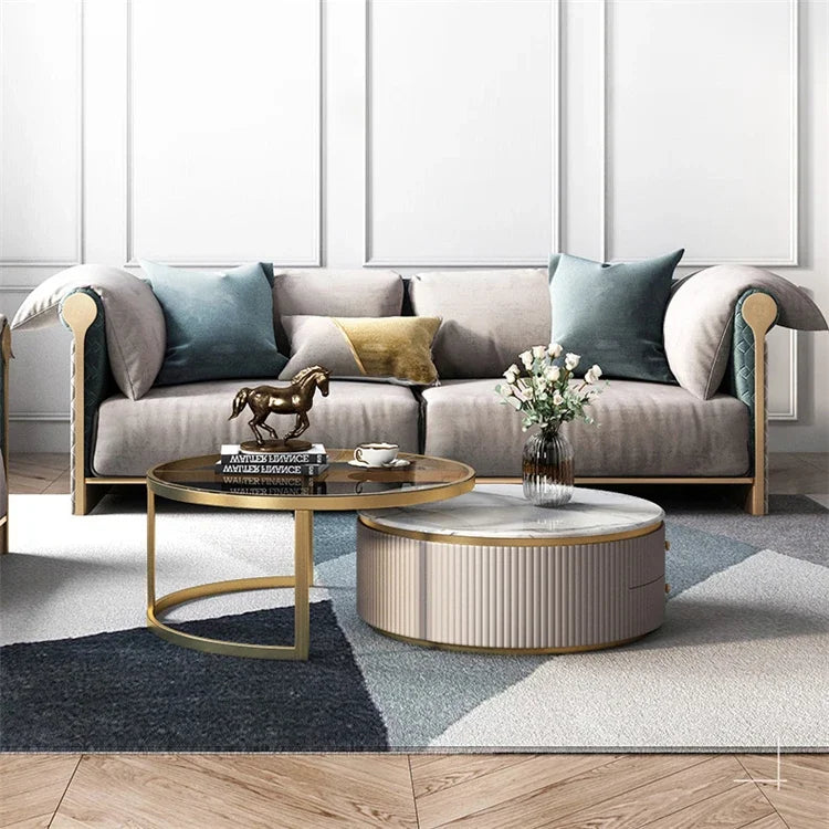 Modern Marble Coffee Tables For Simple Small Apartment Living Room Furniture Sofa Side Household Storage Cabinet End Table Set