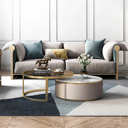 Modern Marble Coffee Tables For Simple Small Apartment Living Room Furniture Sofa Side Household Storage Cabinet End Table Set