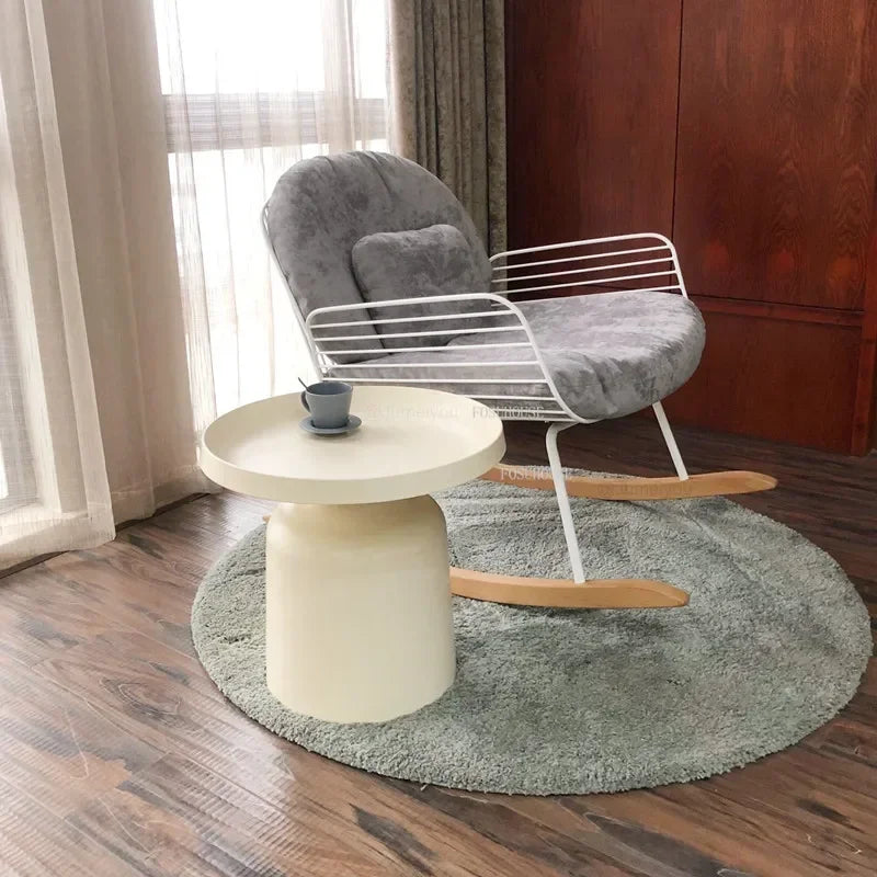 Modern Small Apartment Living Room Table Simple Iron Coffee Tables Creative Bedroom Bedside Table Round Tea Table Combination T