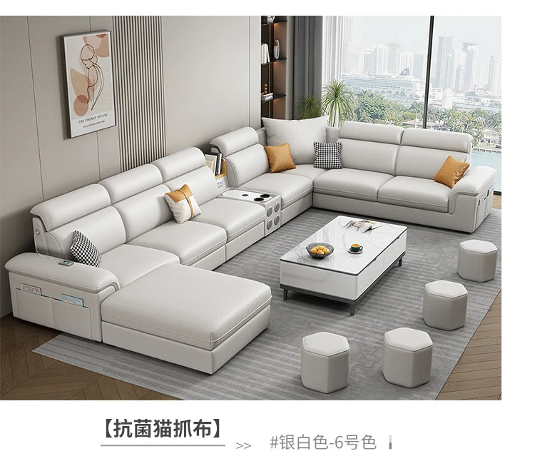 Minimalist Leather Frame Sofa Gaming Background Modular Sleeper Sofa Modern Recliner Lounge Lazy Women Divano Lounge Furniture