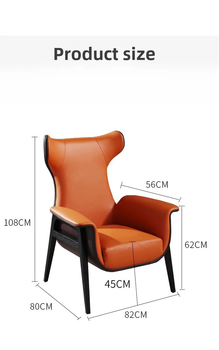 Single sofa chair, modern simple study balcony lazy Internet celebrity live leisure chair, solid wood tiger chair