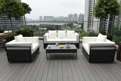 high-quality Luxury 2024 New Cheep Wicker Dining Modern Patio Outdoor Furniture Latest Design Garden Aluminum Frame Living Room
